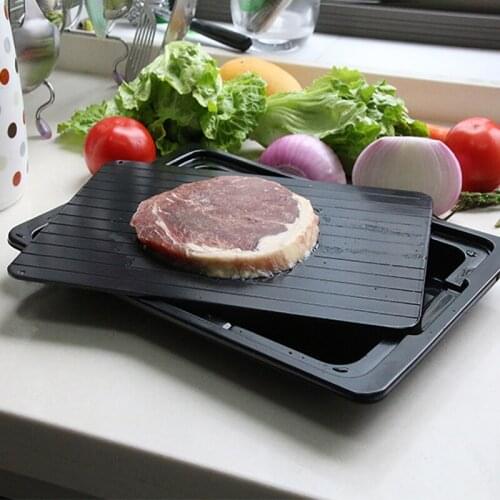 2pcs Fast Defrosting Tray Thaw Frozen Food Meat Fruit Quick Defrosting Plate Board Aluminum Alloy Defrost Board Kitchen Tools