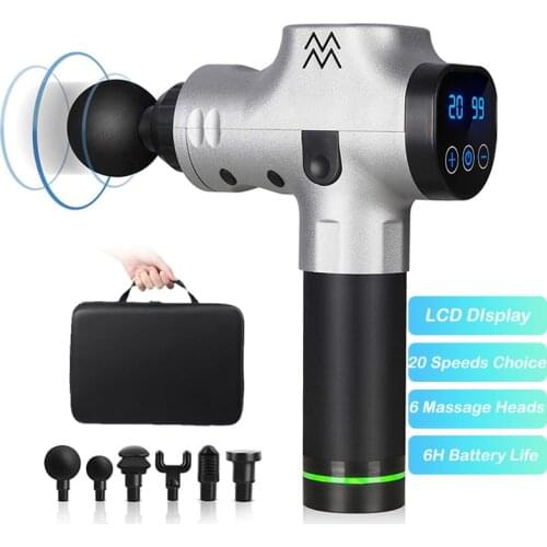 LCD Display 20 Speeds Massage Gun Deep Muscle Massager Muscle Pain Massage Exercising Relaxation Slimming Shaping Pain Relief