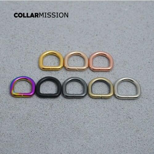 20pcs/lot Metal Non-Welded Nickel Plated D Ring For Garment Luggage Backpack Cat Dog Collar-Strap DIY 10mm Accessory 8 Colours
