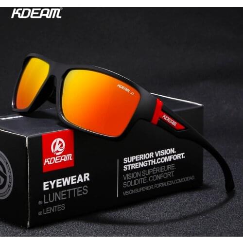 KDEAM Rectangle Sunglasses Polarized Mens Cool Sport Sun Glasses Old School Women Outdoor Shades With Free Box