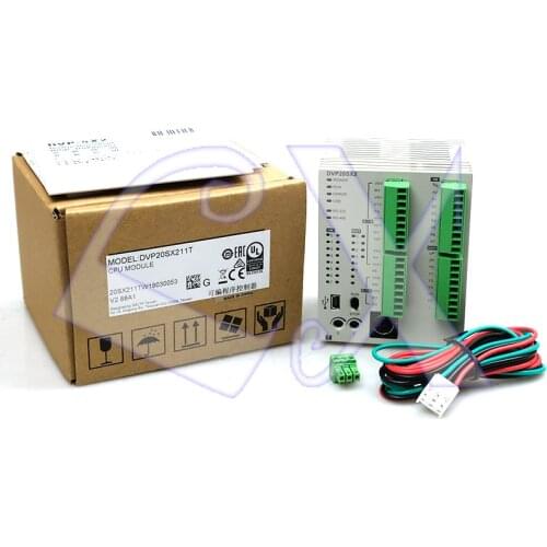 Original Delta DVP20SX211T PLC 24VDC 8(4AI) 6(2AO) transistor(NPN) output module Analog in box
