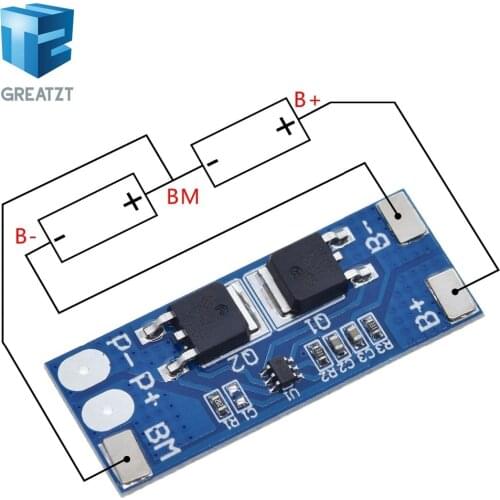 GREATZT 2 series 7.4V lithium battery protection board 8A working current 15A current limit/Overcharge discharge protection