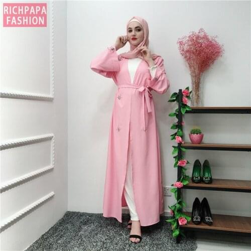 Ramadan Kaftan Open Abaya Kimono Muslim Hijab Dress Jilbab Caftan Cardigan Turkish Islamic Clothing Abayas For Women Robe Femme