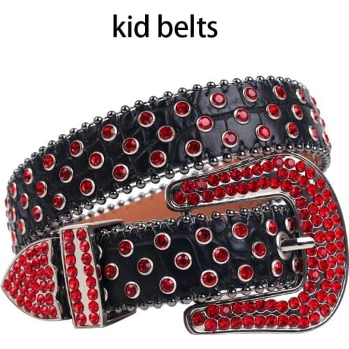 Western Kids Rhinestones Belt Cowboy Cowgirl Crystal Studded Diamond Waist Belt Strap For Children Jeans Clothing Decoration