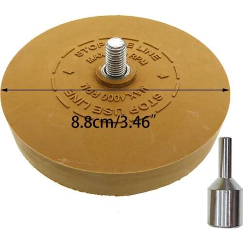 Rubber eraser wheel pad with drill adapter 88mm Polishing Wheel 1/4" Decal Remover For Car Decals Vinyl Stickers Quick Polishi