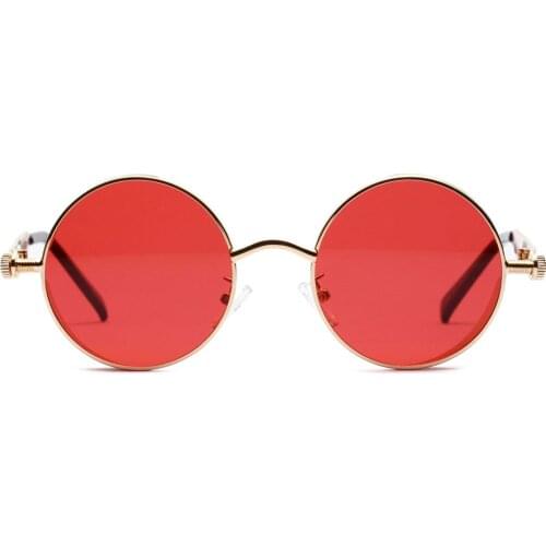 Luxury designer machine metal punk round men women sunglasses, modeling ocean color lenses, men and women glasses UV400