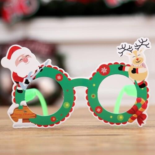 Christmas decoration card paper eye frame cute cartoon pink Mickey plastic glasses gift