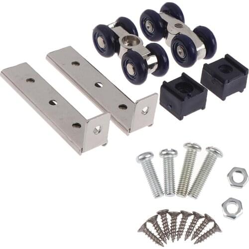 Blue Light Sliding Door Roller Home Room Wood Door Hanging Wheels Bear 30KG Zinc Alloy +Door Rollers Furniture Hardware