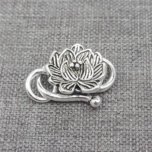 3 Pieces of 925 Sterling Silver Lotus Flower Connectors with Jump Rings for Bracelet