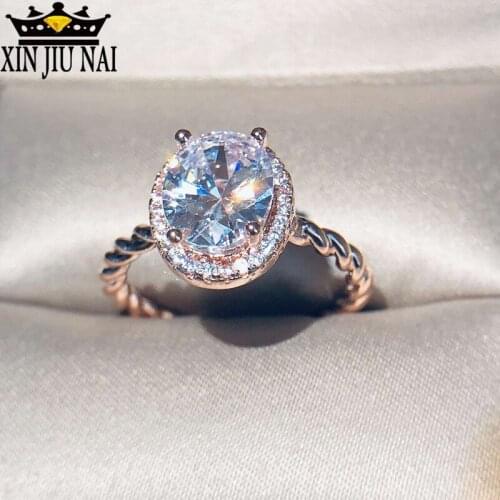 Wedding Rings For Women High-end Pigeon Egg Shaped Cubic Zirconia Big Oval Crystal Silver Color Fashion anniversary Jewelry