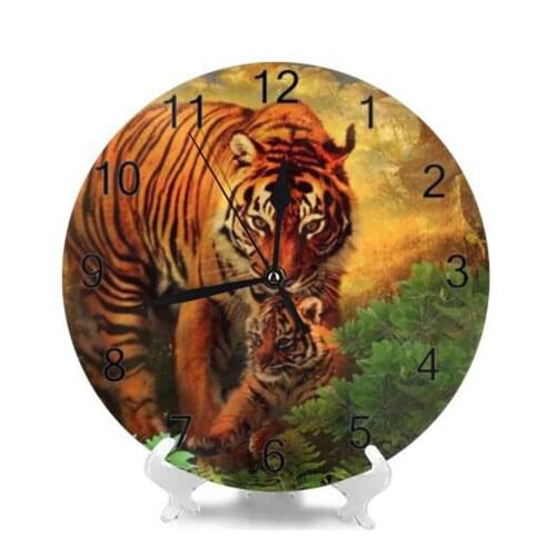 Tiger 10Inch Round Wall Clocks Numeral Digital Dial Mute No Ticking Sound Battery Operated Kitchen Clocks Home KitchenWall Decor