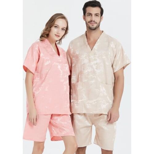 Traditional Kimono Sleepwear for Men Women Pure Cotton Loose Style Bathing Yukata Tops Shorts Pajamas Set Couples Nightgown