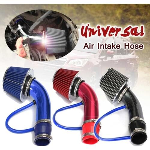 3" 76mm Universal Automobile Car Racing Cold Air Intake System Turbo Induction Pipe Tube With Cone Air Filter Inlet