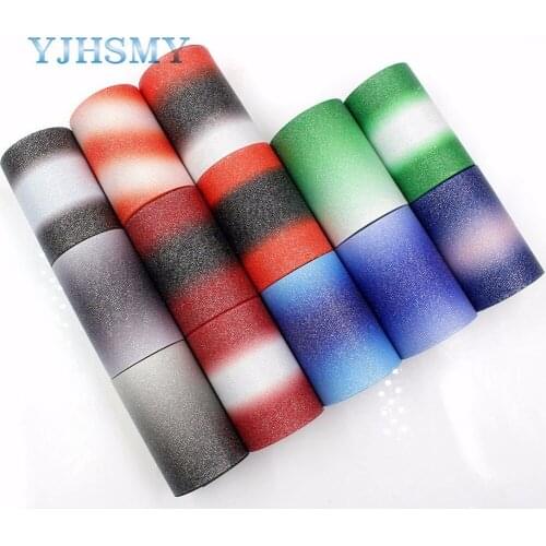 YJHSMY G-18424-17,75 mm 5 yards flash Ribbons Thermal transfer Printed grosgrain Wedding Accessories DIY handmade material