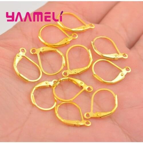 Depressed Semicircle Gold Color Earring Hook Earwires Woman Jewelry Lever Back DIY Making Accessories Findings