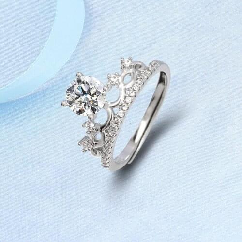 Mozanstone Princess Crown Ring For Women Kpop Fashion Female Luxary New Design Wedding Jewelry Accessories Wholesale Lots Bulk