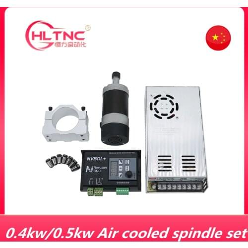0.4kw 0.5kw DC spindle motor CNC 400W 500W Spindle Motor + er11+ 52mm Clamp Bracket + Power Supply speed governor For 3D printer