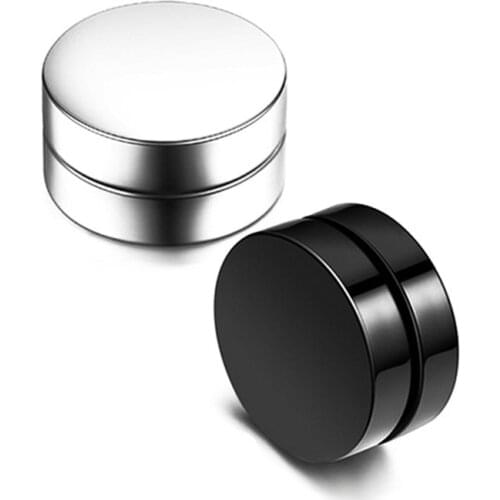 1 Pieces No Ear Hole Mens Women Round Magnet Magnetic Magic Clip Earring Stainless Steel Stud Earrings