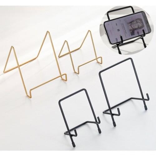 1pc Iron Art Display Stand Dish Rack Plate Bowl Picture Frame Photo Book Pedestal Holder Home Decoration