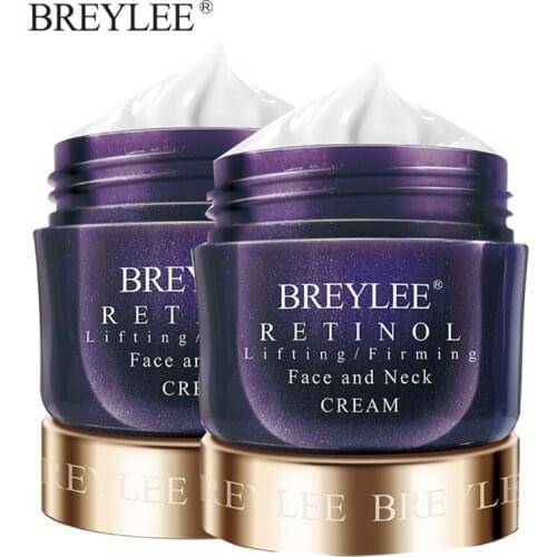 BREYLEE Retinol Face Cream 2 Pcs Firming Anti Aging Remove Wrinkles Night Day Moisturizer Whitening Neck Korean Facial Care