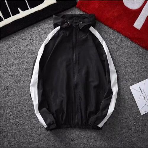 2021 spring autumn new fashion jacket mens street windbreaker polyester hoodie zipper thin jacket