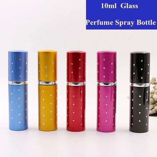 10ml 5/10/15/20/30pcs Colorful Free Shipping Travel Empty Perfume Bottles with atomizer Glass Perfumes Sprayer Bottle Cosmetic