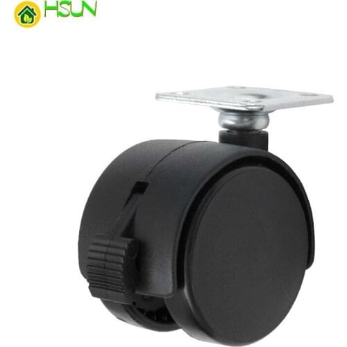 1.0/1.5/2.0 inch Universal Casters Nylon casters flat With brake Furniture casters Flower stand Universal wheel 5pcs