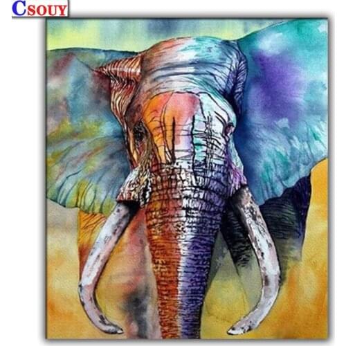 5D DIY Diamond Painting Color Elephant Diamond Mosaic Drawing Full Square Round Drill Diamond Embroidery Cross Stitch Home Decor