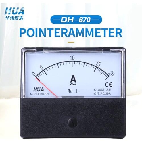 DH-670 AC Ammeter 1A 2A 3A 5A 10A 15A 20A 30A 50A Analog Pointer meter / Current meter