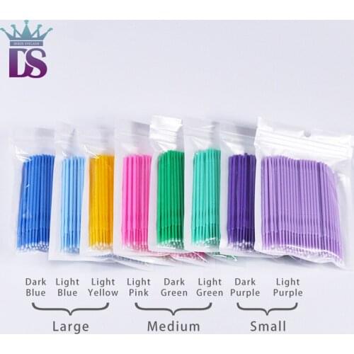 Dibos 100PCS/Lot Disposable Eyelash Brushes Swab Microbrushes Eyelash Extension microbrushing for eyelash extension microbros