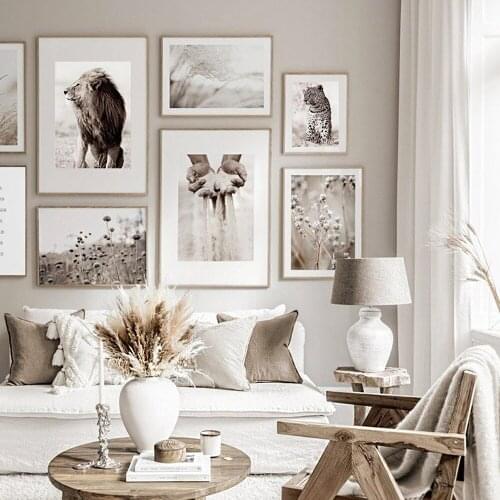 Scandinavian Poster WILD THINGS Canvas Painting Animals Wall Art Print Beige Nature Picture For Living Room On The Wall Home Dec