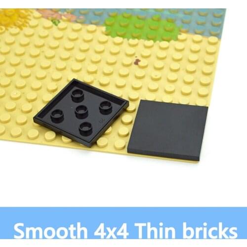 30PCS Assembles Particles DIY Building Blocks Figure Bricks Smooth Flat 4*4 Tile 4x4 Educational Creative MOC Toys for Children