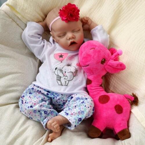 RBG 17 Inches Reborn Baby New Born Sleeping Bebe Soft Vinyl Dolls Realistic Doll Surprise Gift Toys For Children Girl LoL