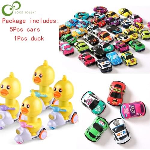 Cartoon Toy Pull Back Duck PVC Pull Back Car Childrens Wheels Toy Car Mini Car Model Funny Kids Toys For Boys and Girls WYW