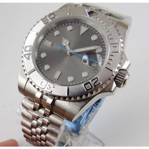 Classic Self Windng Business 40mm Men Watch MIYOTA 8215 NH35 Movement Silver Bezel Insert Mental Jubilee Bracelet