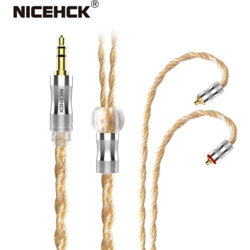 NICEHCK GoldenFall 4 Core Litz Silver Plated Furukawa Copper Cable 3.5/2.5/4.4mm MMCX/0.78mm 2Pin For KXXS TANCHJIM MK3 Mojito