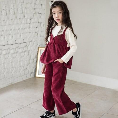 2020 new autumn girls set baby winter clothes toddler girl winter clothes children shirt and Corduroy pants two piece set, 3591