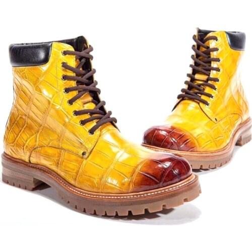 Chue new 2021 men boots men crocodile leather shoes men crocodile boots men boots