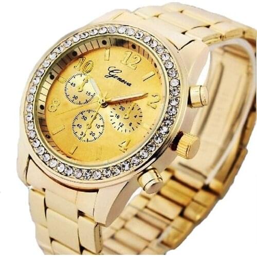 NEW Geneva Metal Watch Women BLACK rhinestone watch women casual dress wristwatch Fashion Dropshipping 15z