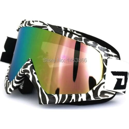 Zebra deer pattern motocross goggles UVProtection Ski Snowboard Off-road Goggles FITS OVER RX GLASSES Eyewear Lens