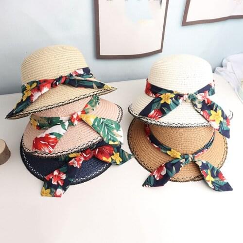Summer Panama Bucket Hat Hip Hop Hat Kids Girls Fashion Summer Straw Hat Summer Hat Sun Protection Hats Caps Fisherman Hat