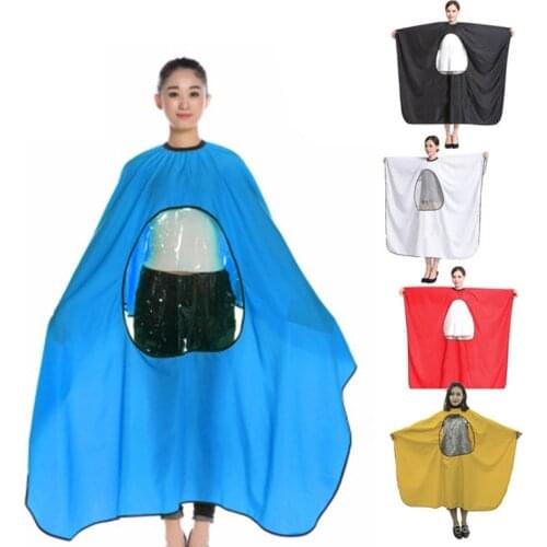 Adult Salon Hair Cut Hairdressing Barbers Hairstylist Cape Gown Waterproof Barber Cover Cloth Transparent Covers