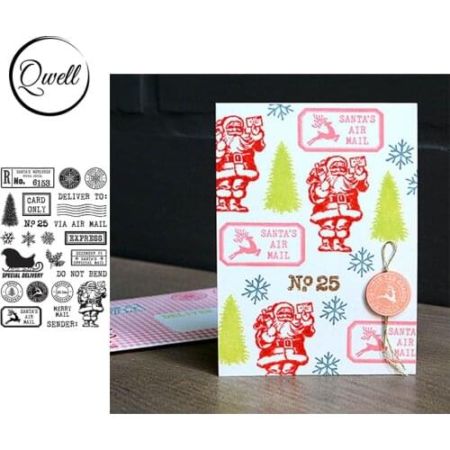 QWELL Clear Transparent Stamps Santa Claus Elk Holly Snowflake Trees Christmas Ornament Seal DIY Craft Cards Album Making 2021