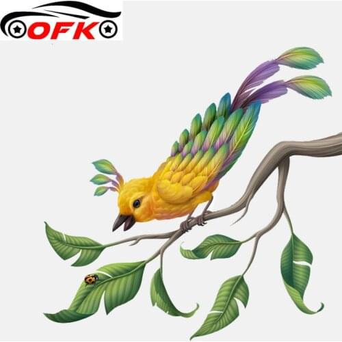 Bird Looking for Food on The Tree PVC High Quality Car Sticker 15.7CM*15.4CM