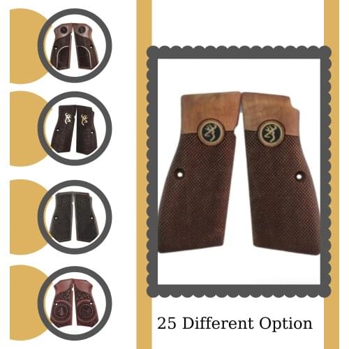 Grip and Case For Browning HP Custom Laser Cut Wood Inlay Grips Gun Accessories Weapon Case Hunting Gun Hunting Accessories equipment Gun tactical molle pistol brace Glock