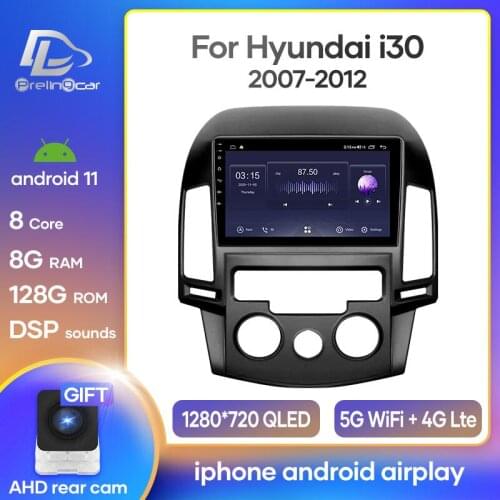 Android 10.0 System Car IPS Touch Screen Stereo For HYUNDAI I30 Manual air conditioner player Stereo