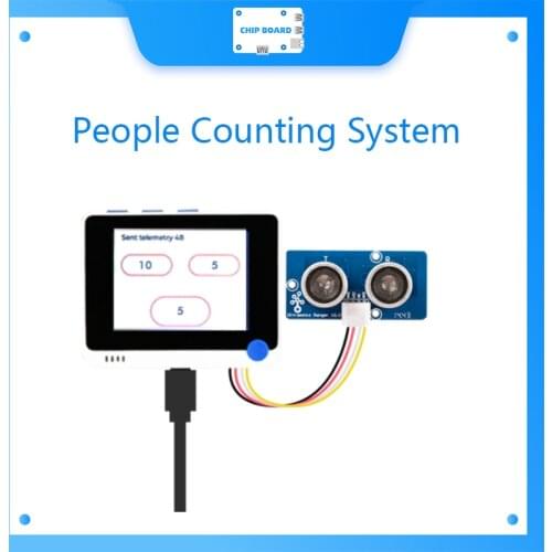People Counting System built with Wio Terminal and Ultrasonic Sensor