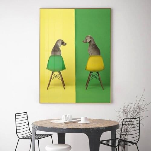 Modern pets accompany Canvas Painting Dogs Posters Prints Animal Wall Art Pictures For Living Room Bedroom Aisle Home decorative