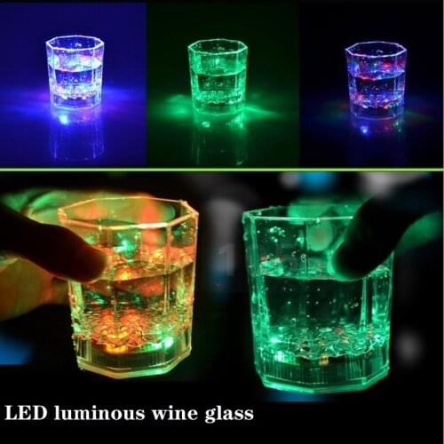 Light Up LED Luminous Cup Automatic Flashing Drinking Cup Mugs Color Changing Beer Whisky Cup For Bar Club Party Supplies