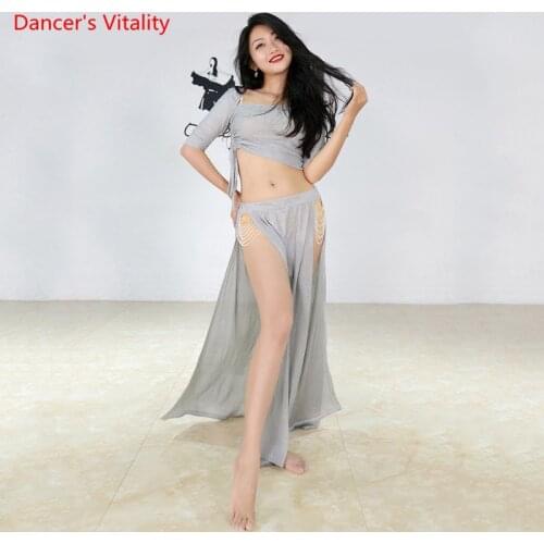 Belly Dance New female Top Exercises clothes Suit Exquisite Crystal Beaded Cover Belly Professional Performance Exercises Skirt